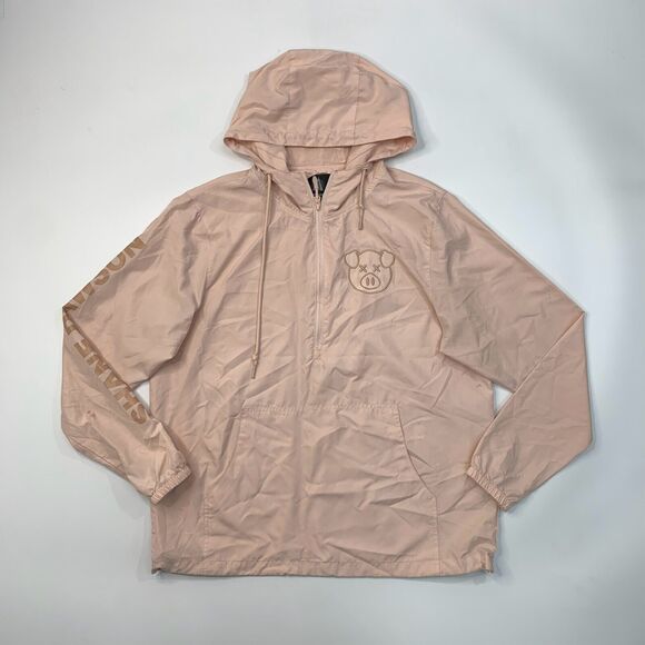 Shane Dawson Windbreaker Womens S Small Ice Peach Quarter Zip Pig Hoodie - Picture 2 of 15